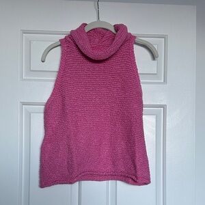Anthropologie Fuchsia Cowl Neck Sleeveless Sweater